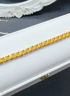 diy纯银手链镶嵌翡翠空托