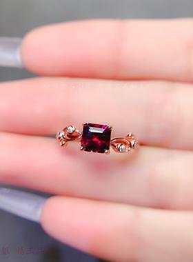 方形6晶石戒托高级感阿斯切裸石