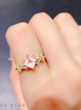 正方形6*6mm裸石托s925纯银公主