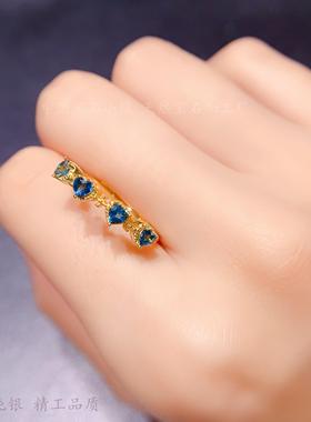 4粒石心形3*3mm戒指空托时尚简约