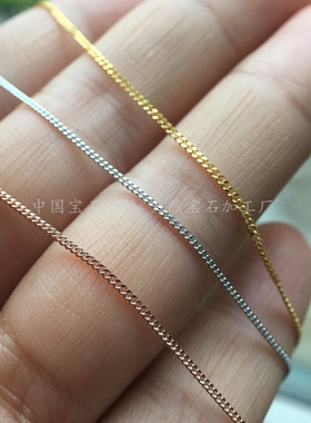 925纯银侧身链镀白金黄金玫瑰金