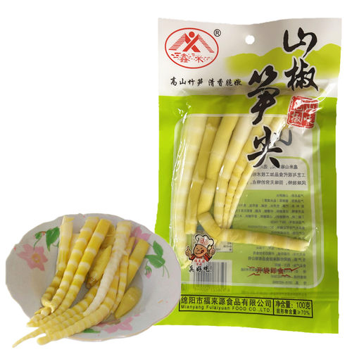 鑫米山椒笋尖100g四川箭笋笋子泡椒味竹笋酸辣泡菜休闲零食小吃 - 图2