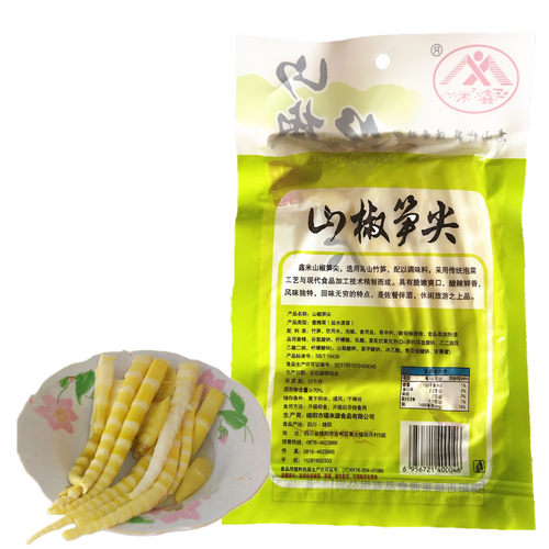 鑫米山椒笋尖100g四川箭笋笋子泡椒味竹笋酸辣泡菜休闲零食小吃 - 图3