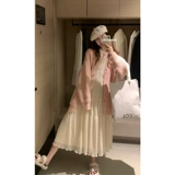 Ретро мегафон, дизайнерское платье, длинная юбка, французский ретро стиль, V-образный вырез, тренд сезона