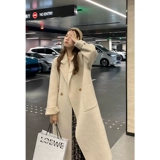 Шерстяное двусторонное шерстяное пальто, в корейском стиле