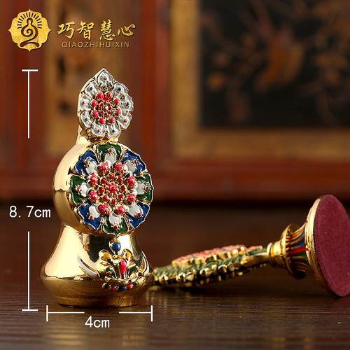 密宗法器 八供精品朵玛酥油花食子尼泊尔手工艺鎏金彩绘垛玛食子 - 图0