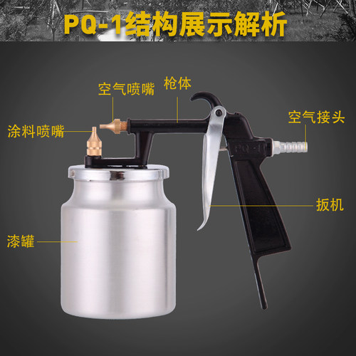 麦达利喷枪精品喷漆枪PQ-1A家具木器汽车气动喷漆枪喷高雾化包邮 - 图0