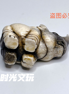 文玩鹿角犀牛摆件脖挂吊坠饰品创意工艺品礼品民族风饰品配饰