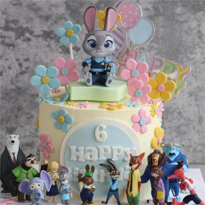 疯狂动物城蛋糕装饰摆件尼克朱迪警官狐兔儿童生日烘焙装扮插件,淘宝优惠券,粉丝福利购,淘宝优惠卷