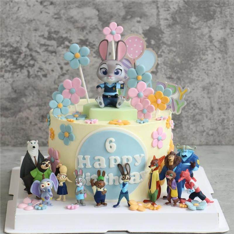 疯狂动物城蛋糕装饰摆件尼克朱迪警官狐兔儿童生日烘焙装扮插件,淘宝优惠券,粉丝福利购,淘宝优惠卷