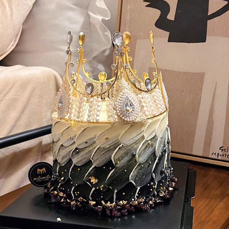 皇冠蛋糕装饰摆件蕾丝大女王皇冠复古珍珠水晶公主生日烘培插件,淘宝优惠券,粉丝福利购,淘宝优惠卷