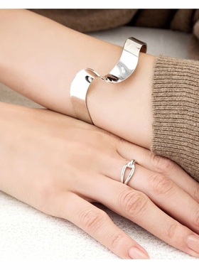 拼邮日系不对称交叉光面15号戒指