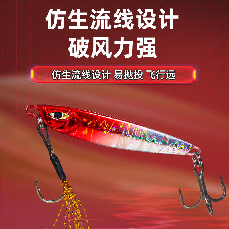 新款马牌远投飘落截口压铸铁板铅鱼路亚饵铁氟龙4倍加强三本钩,淘宝优惠券,粉丝福利购,淘宝优惠卷