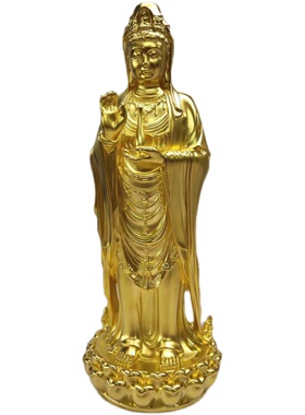 纯金999足金黄金佛像摆件南海观音菩萨像供奉家用私人定制收藏