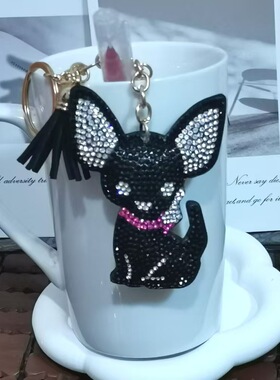 镶钻猫咪蝴蝶结钥匙扣时尚可爱包包挂件汽车钥匙链情侣礼物
