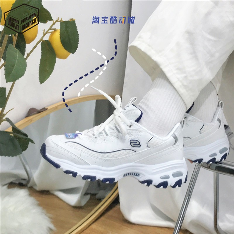 Skechers斯凯奇复古小白熊女子海军蓝厚底熊猫鞋运动鞋99999863 - 图1