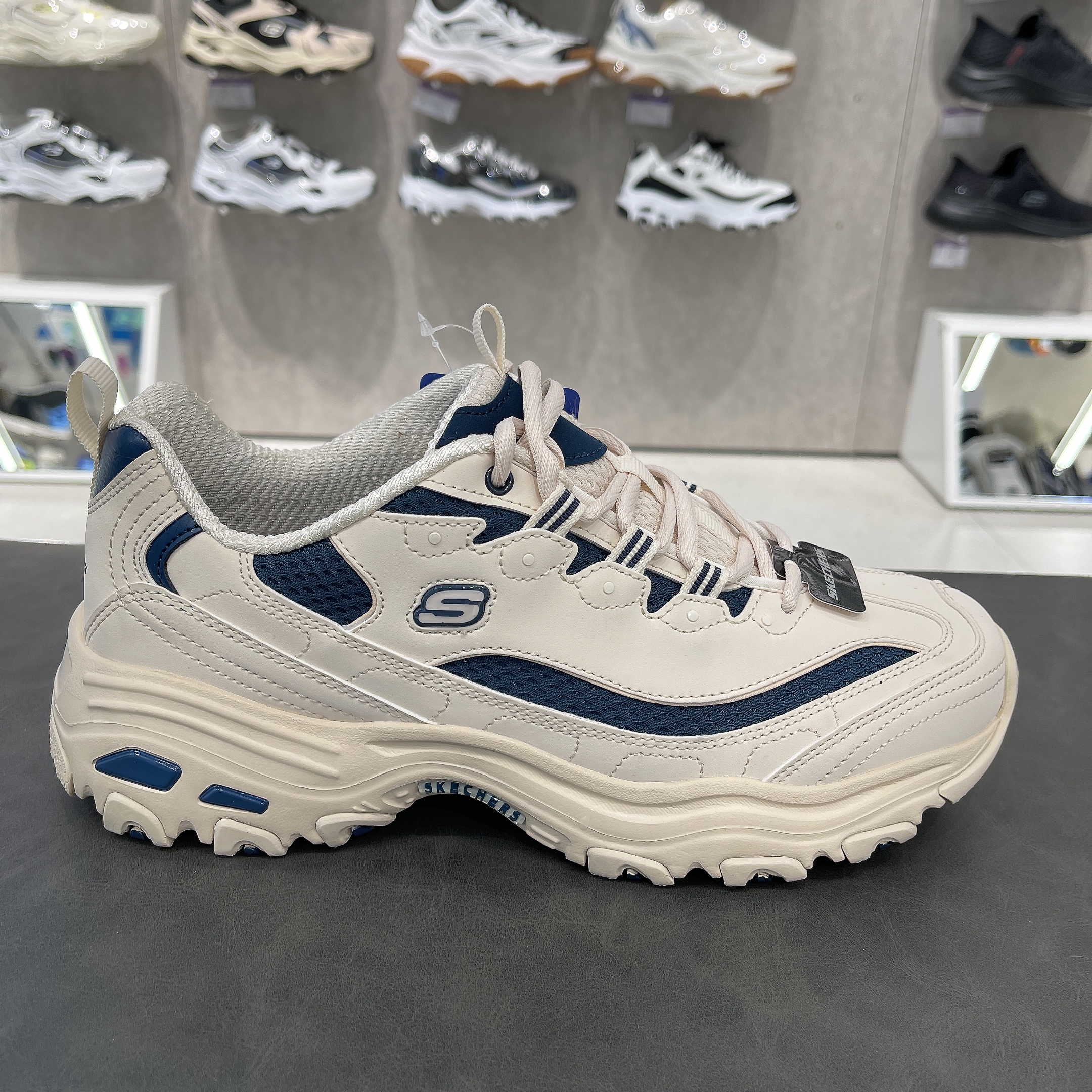 Skechers斯凯奇男女薄款网面百搭厚底熊猫鞋894193老爹鞋896193