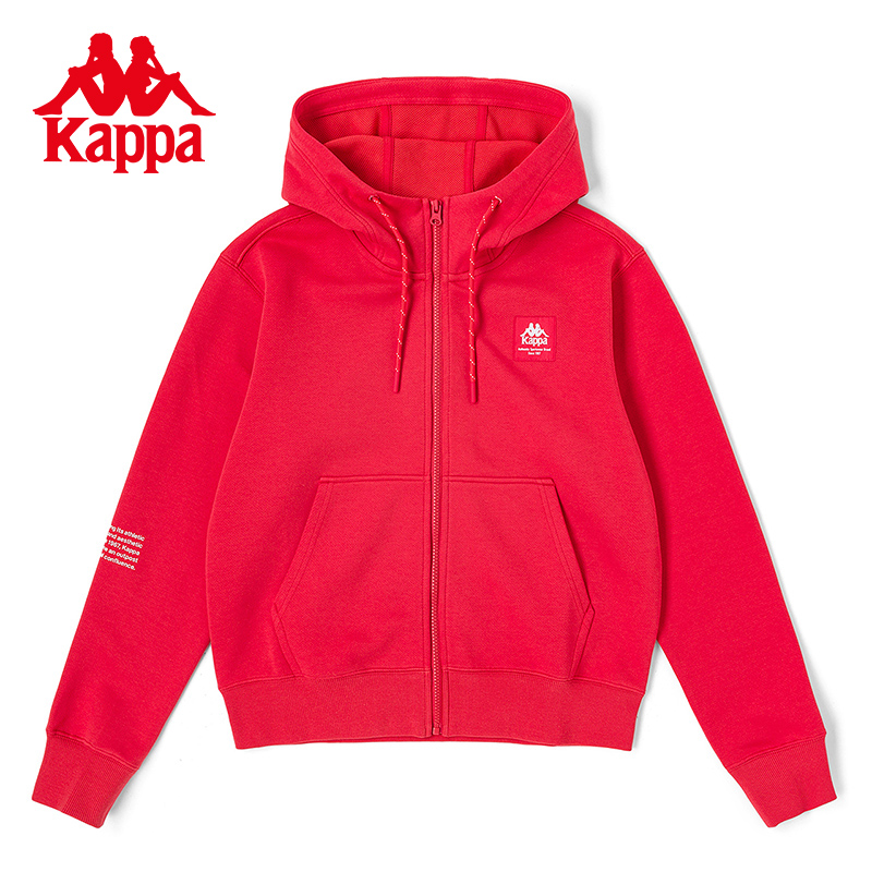 Kappa卡帕女子卫衣2023秋季新款休闲连帽开衫外套上衣K0D62MK60 - 图0