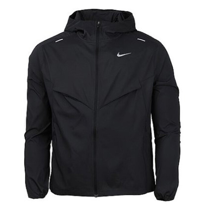 Nike耐克外套男装2024夏新款连帽防风衣黑色休闲运动服夹克CZ9071 - 图3