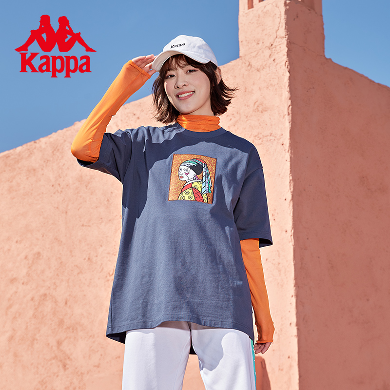 Kappa卡帕X Britto联名趣味短袖2023夏季新款情侣男女运动圆领T恤 - 图1