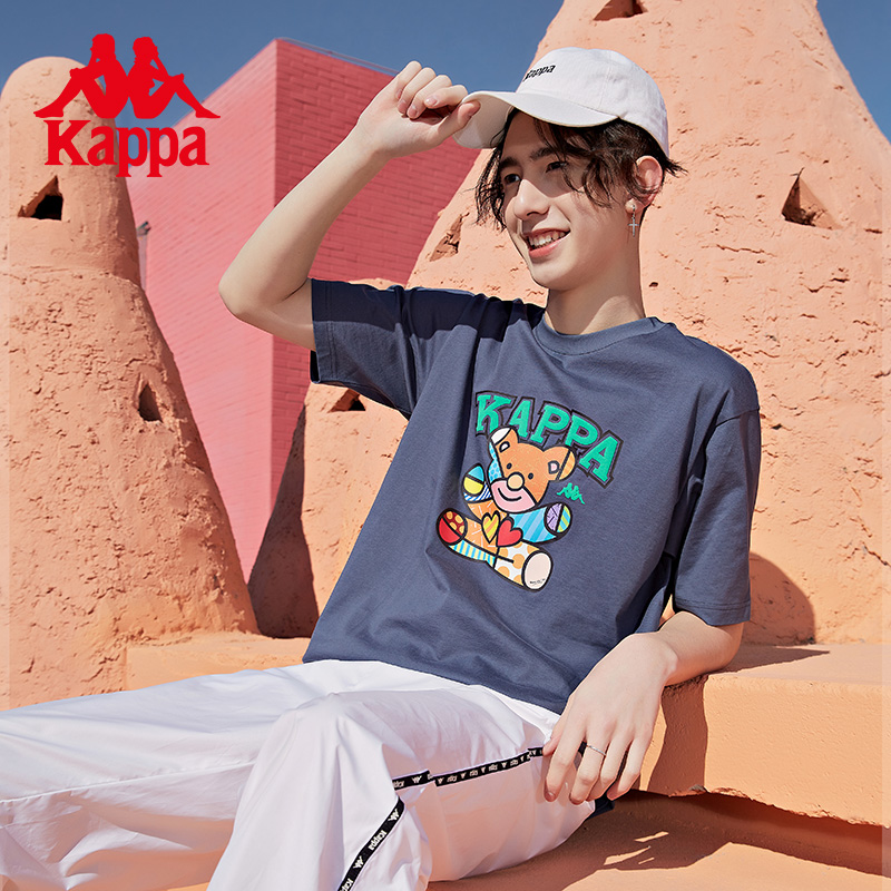 Kappa卡帕X Britto联名款萌宠T恤2023春季新款男女休闲运动短袖衫 - 图1