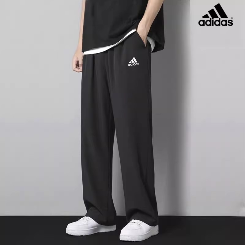 Adidas阿迪达斯男裤2024春季新款运动休闲梭织直筒长裤HE9908-图2