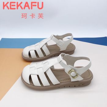 Cocafu Baotou Roman Sandals Women's 2024 Summer New Soft Sole Retro Hollow Single Shoes Thick Sole ເກີບຜູ້ຍິງ Baotou