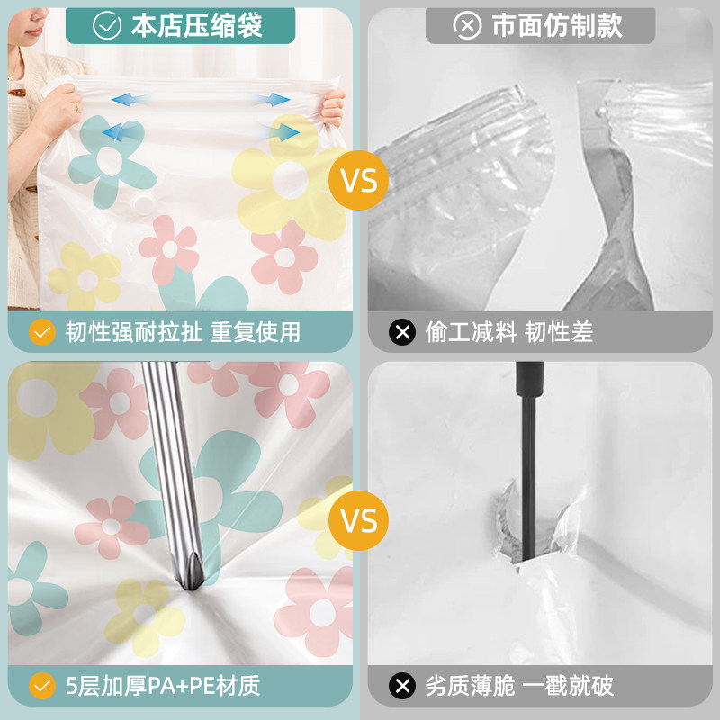 Extra thick and large size compression bag specially designed for home use