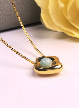 天然石项链女款锁骨链轻奢小众设计感高级气质百搭颈链配饰简约