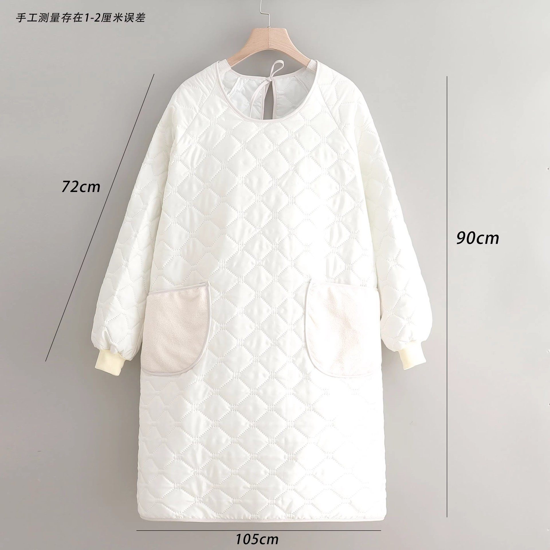 菱格纹棉服围裙女洋气保暖防污厨房家用大码宽松外套时尚加厚秋冬,淘宝优惠券,粉丝福利购,淘宝优惠卷