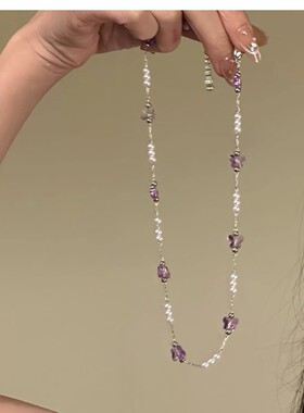 神秘紫蝶紫色蝴蝶项链女ins轻奢小众设计感锁骨链高级颈链配饰