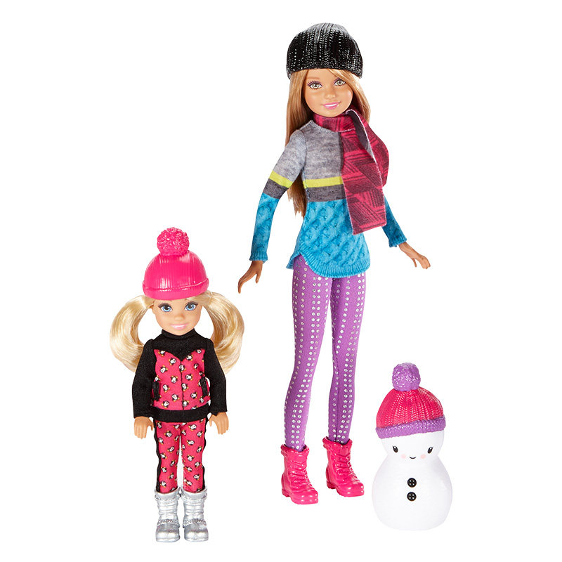 barbie之冬日滑雪姐妹组合套装娃娃 芭比娃娃/配件