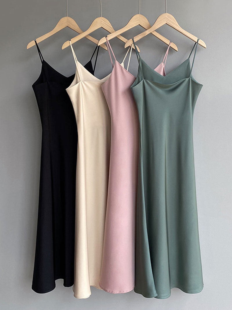 法式掉吊裙子女夏吊带裙遮副乳醋酸缎面西装内搭连衣裙高端高级感,淘宝优惠券,粉丝福利购,淘宝优惠卷