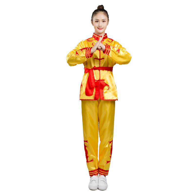 打鼓服演出服腰鼓民族服舞龙舞狮服装男女生秧歌服元旦武术表演服_虎窝淘