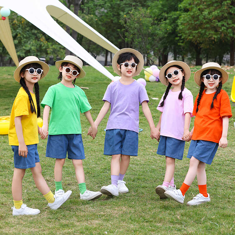六一七彩儿童啦啦队演出服幼儿园毕业舞蹈合唱小学生运动会糖果色