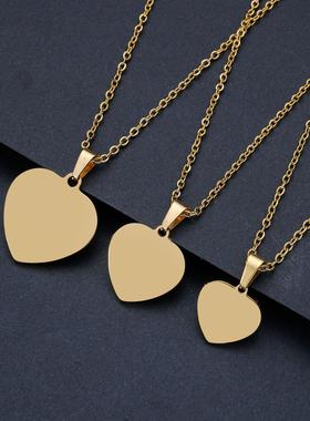 项链不锈钢厂家直销桃心爱心项链