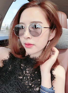 新款彩色圆形小圆框黄色眼镜圆形