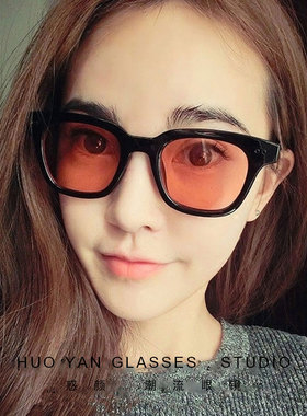 方形框墨镜女男时髦个性彩色眼镜