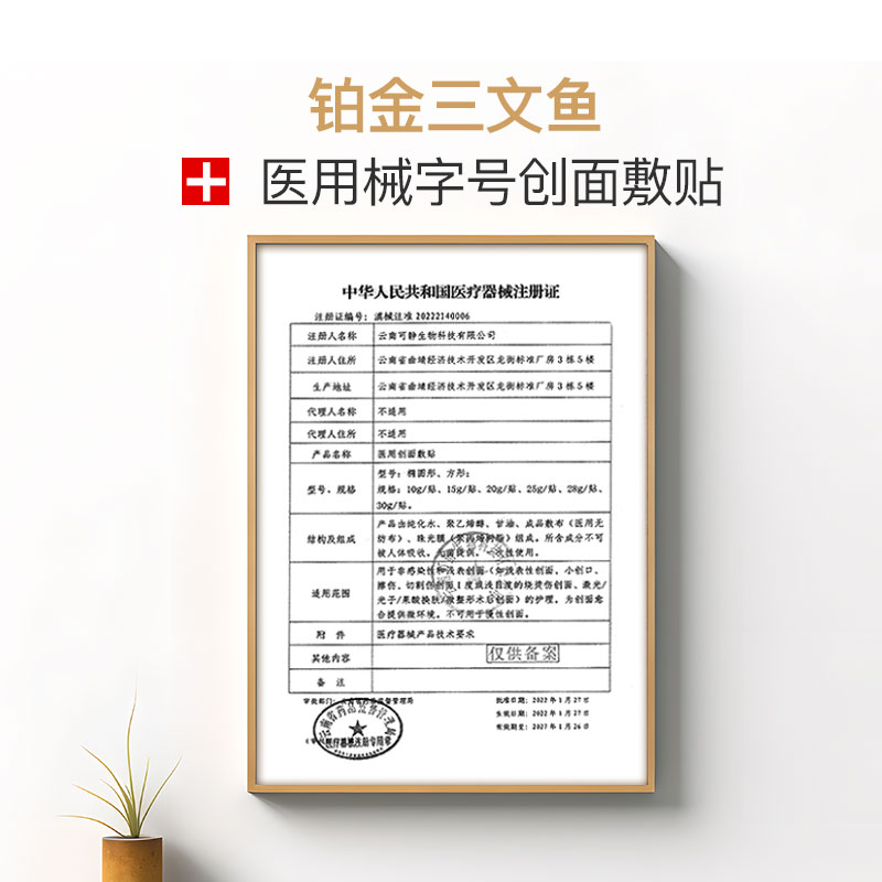 铂金三文鱼面膜型小金鱼铂鱼医用敷料冷敷贴水光针术后官方械zhy-图2