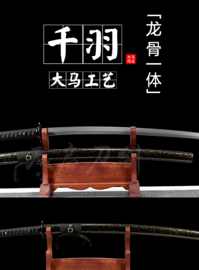 龙泉一体花纹钢武士打刀太刀