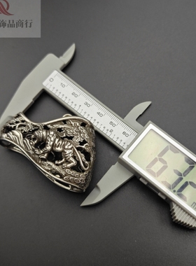 2026新款复古铜镀银虎头图案包牙银套虎牙大牙齿银套防裂保护套