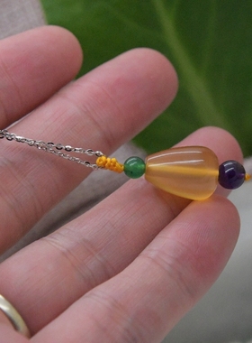 圆梦开运阁高冰黄玉髓水滴吊坠