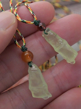 开运竹节吊坠天然葡萄石