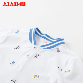 ເສື້ອຍືດແຂນສັ້ນ Aaiwu boys' stand collar summer new new casual children's short TKLSD05