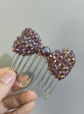 水晶蝴蝶结发梳插梳发夹