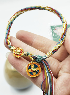 敦煌壁画情侣沙金手绳手工编制