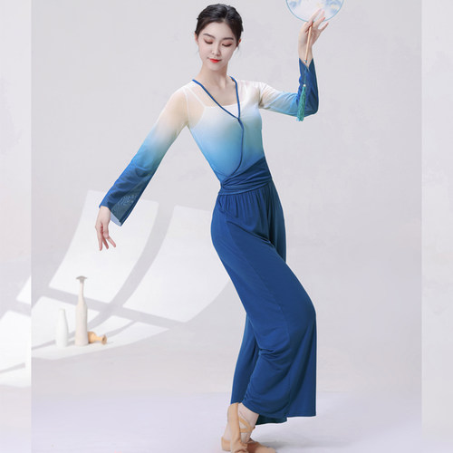 新款舞蹈裤古典舞练功服女飘逸阔腿裤现代舞专业训练服中国舞服装 - 图1