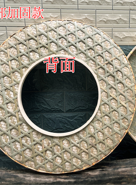 火锅店创意竹编圆形空心竹编筲箕簸箕拼盘竹制品牛羊肉卷手工竹盘