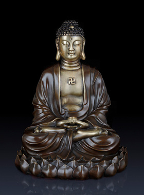 纯铜三宝佛释迦摩尼摆件