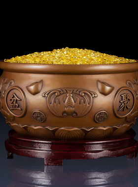 紫铜聚宝盆纯铜招财家居